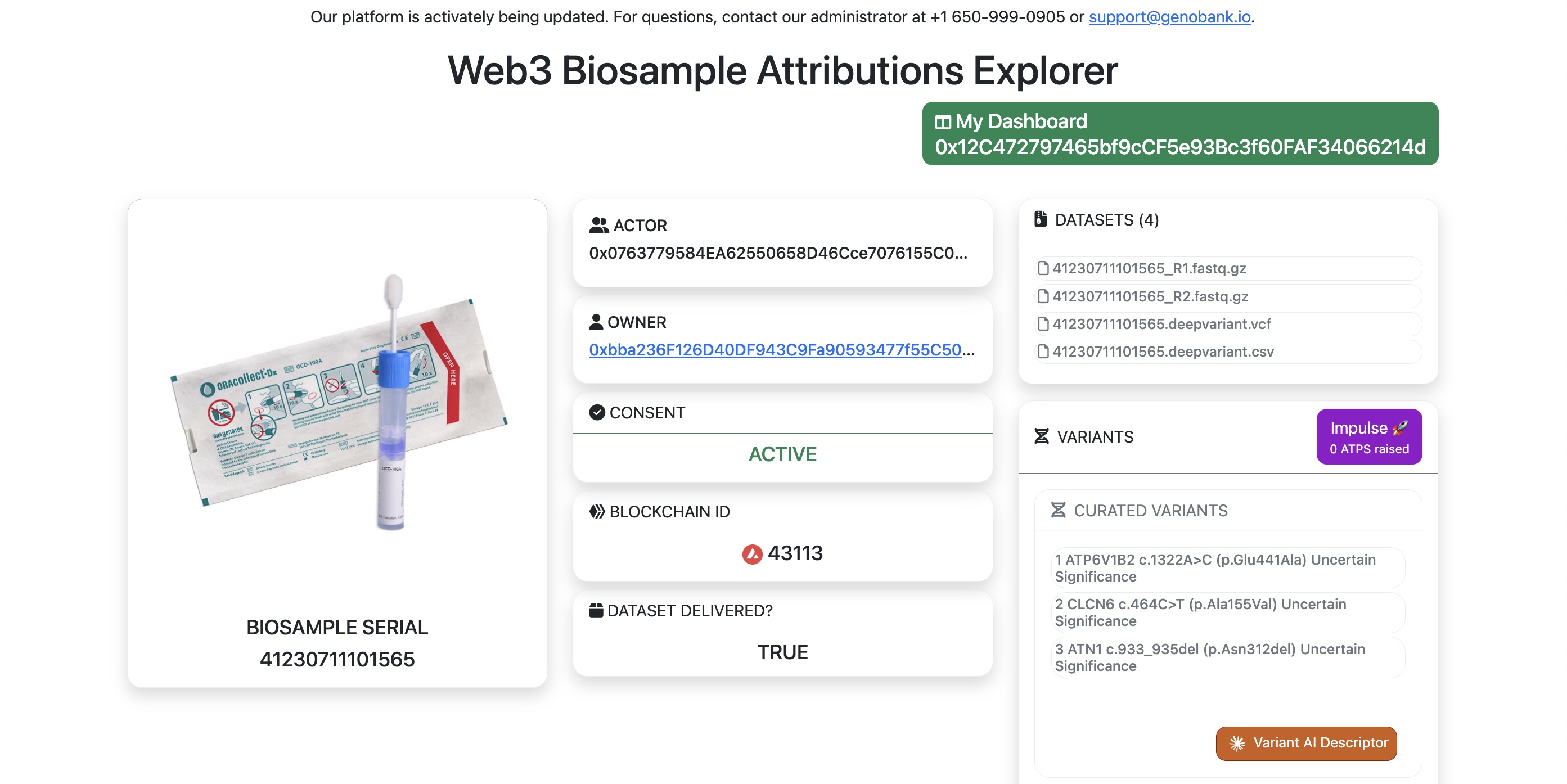 Web3 Biosample Attributions Explorer