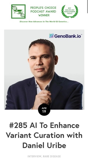 Daniel Uribe on DNA Today podcast, People's Choice Podcast Award winner